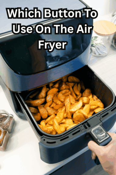 alt="Air fryer control panel showing common buttons like air fry, bake, roast, reheat, and temperature settings"