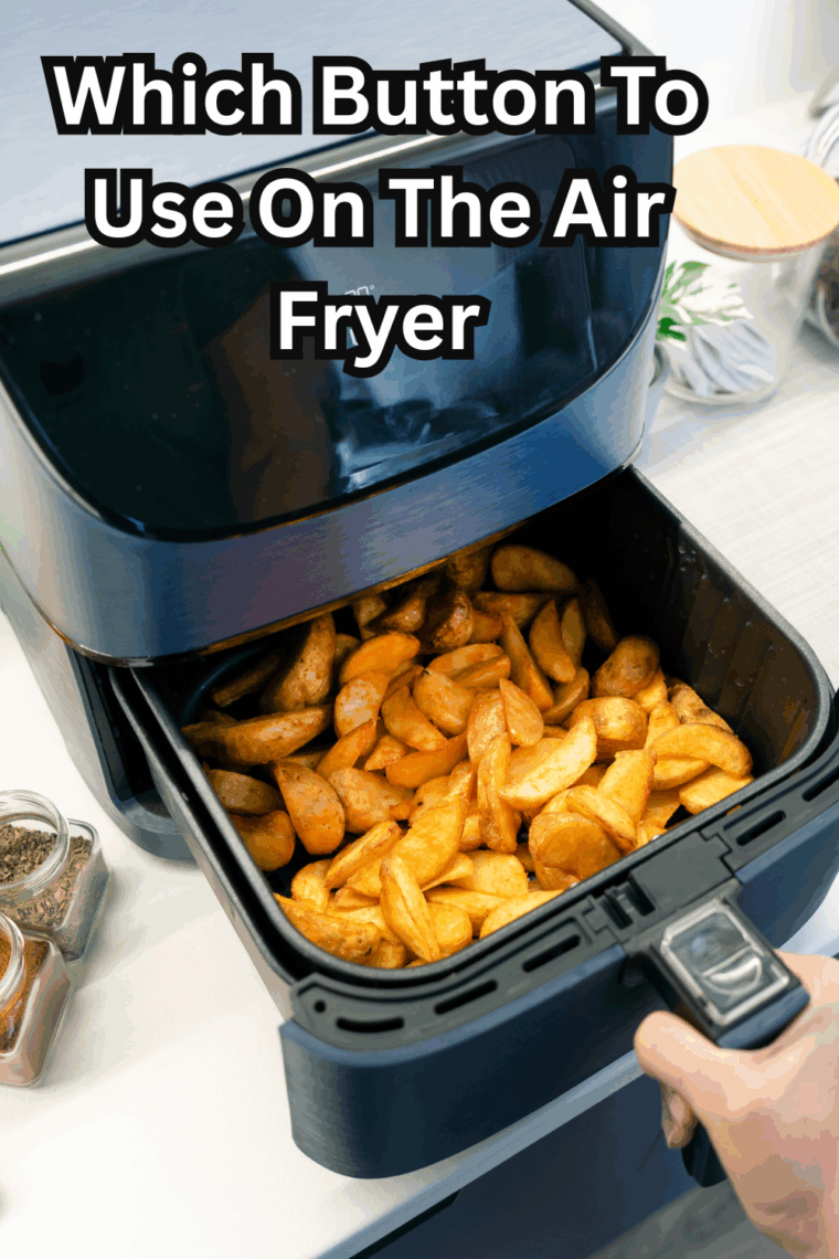 Air fryer control panel showing common buttons like air fry, bake, roast, reheat, and temperature settings