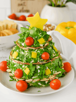 Christmas Tree Cheese Ball Appetizer