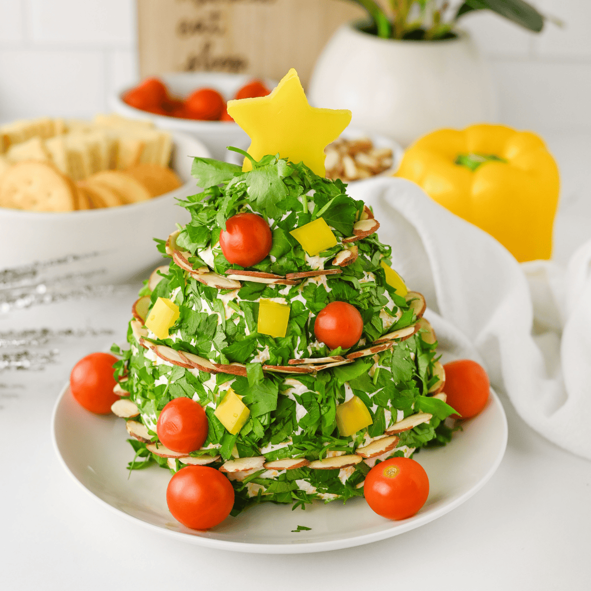 Easy Christmas Tree Cheese Ball Appetizer