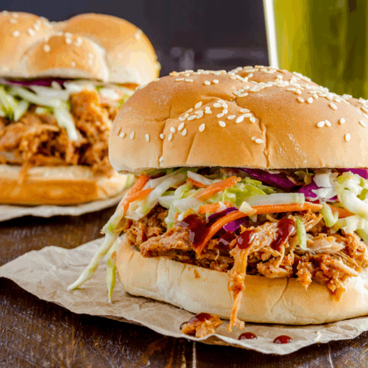 Copycat Long John Silvers Coleslaw Recipe served with pulled pork.