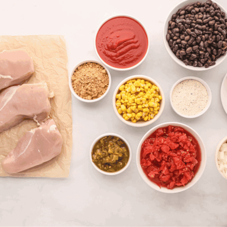 Ingredients needed for Ruby Tuesday White Chicken Chili Recipe.