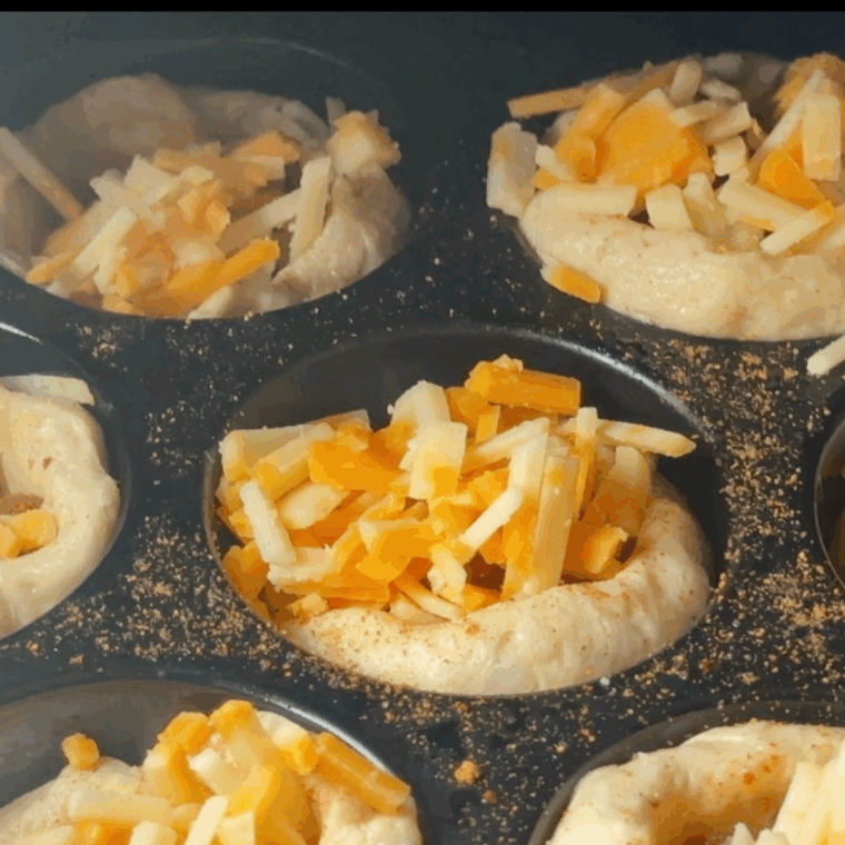 Plate taco bites in the air fryer basket.