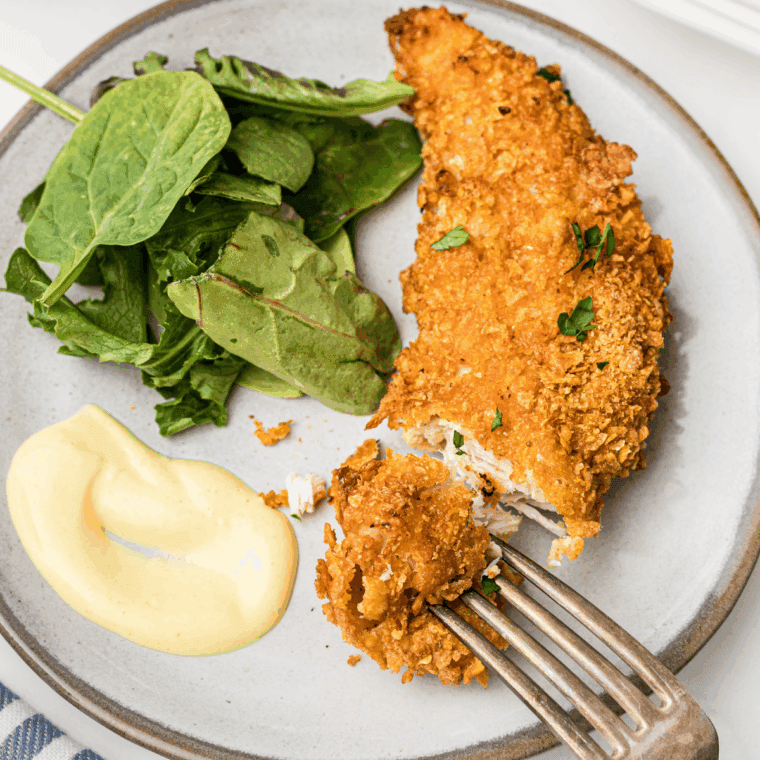 Crispy golden copycat Culver&rsquo;s chicken tenders cooked in air fryer
