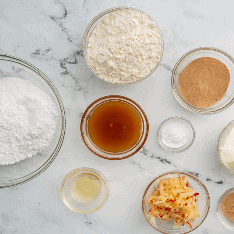 Ingredients needed for Easy Copycat First Watch Holey Donuts Recipe on kitchen table.