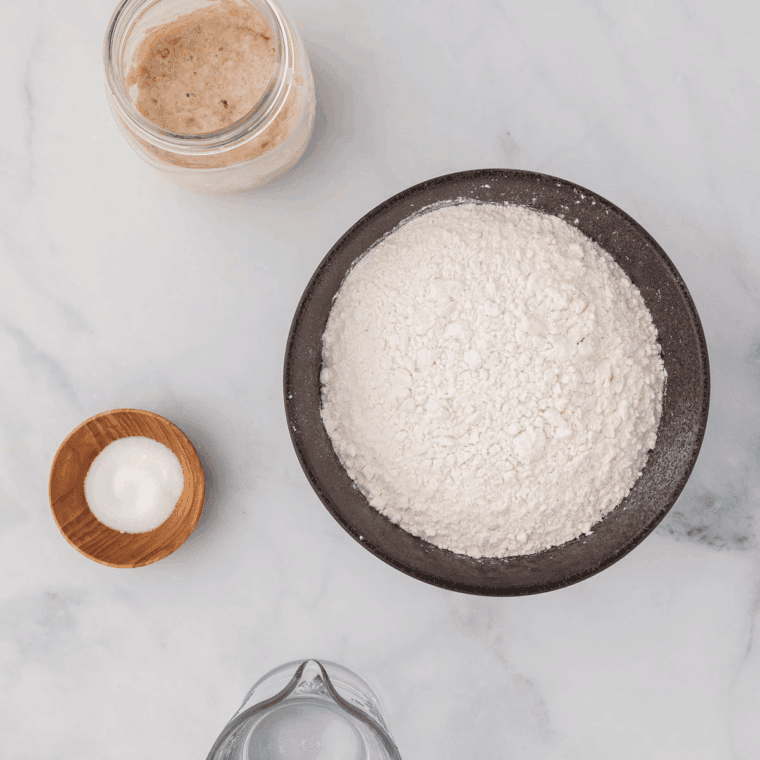 Mixing dry ingredients for sourdough discard donuts
