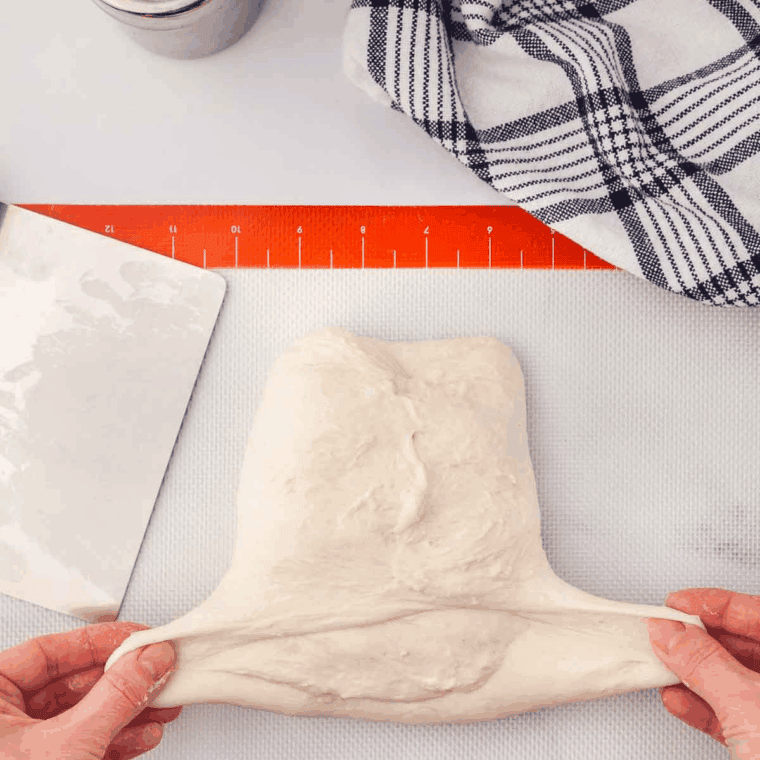 Foolproof Air Fryer Sourdough Discard Donuts dough on table.