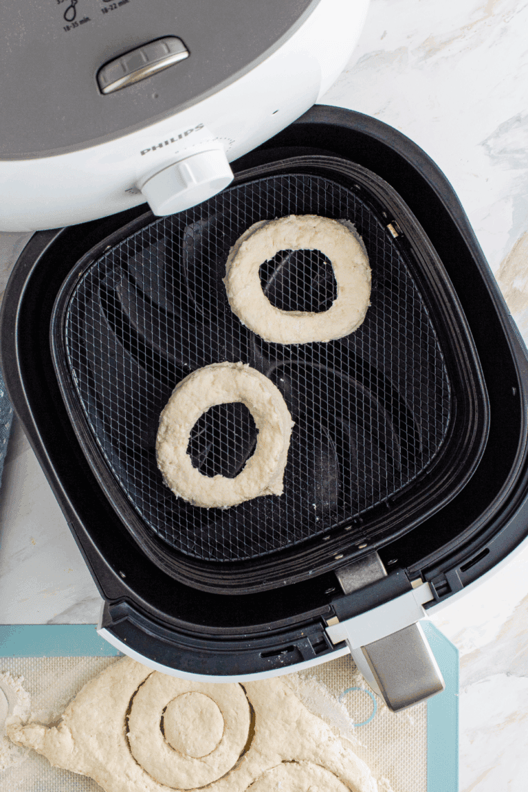 Air frying sourdough discard donuts in air fryer