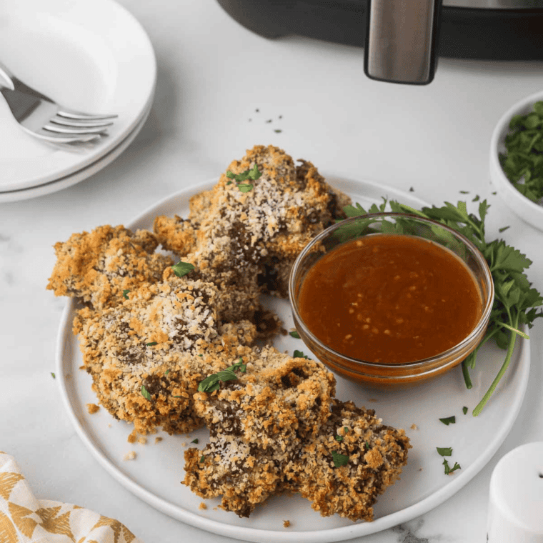 Golden, crispy breaded chicken livers served hot, straight from the air fryer.