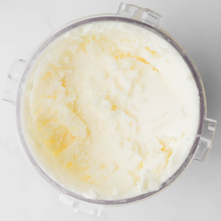 Pint container with gelato mixture secured with lid, placed in freezer for 24 hours.