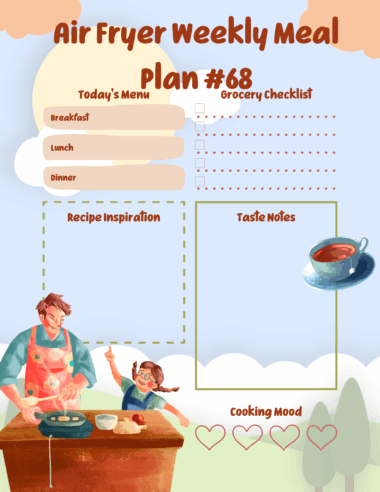 Air Fryer Weekly Meal Plan #68
