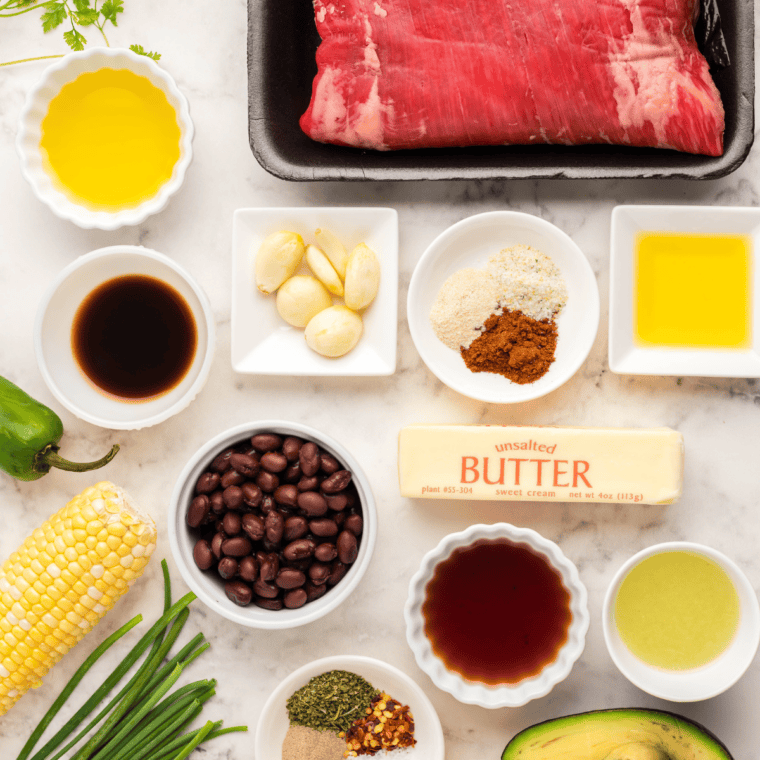 Ingredients needed for Copycat Kinder’s Cowboy Butter on kitchen table.