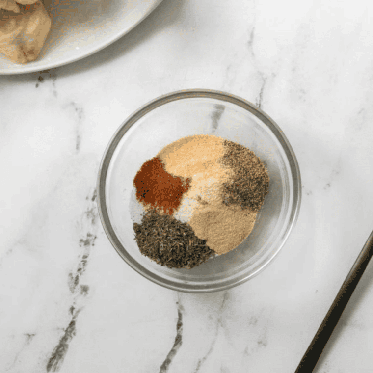 Ingredients needed for Kinder&rsquo;s The Steak Blend Ingredients on kitchen table.