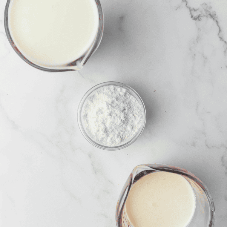 Ingredients needed for St. Patrick&rsquo;s Day Ice Cream Ninja Creami Recipe on kitchen table.