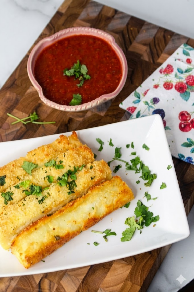 Air fryer two ingredient dough breadsticks golden and fluffy texture