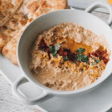 This Easy CAVA Roasted Eggplant Dip is smoky, creamy, and packed with rich Mediterranean flavor. It&rsquo;s a simple homemade copycat dip that works perfectly as an appetizer, spread, or snack.