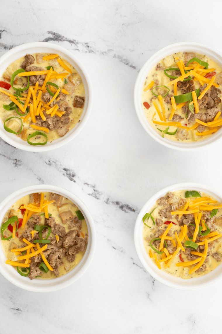 Bake: Breakfast strata baking in oven until golden and set