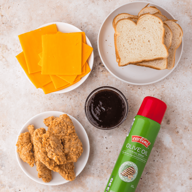 Ingredients needed for First Watch Grilled Cheese Recipe on kitchen table.