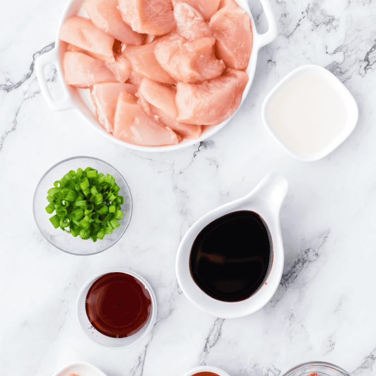 Ingredients needed for Red Robin Teriyaki Sauce Recipe on kitchen table.