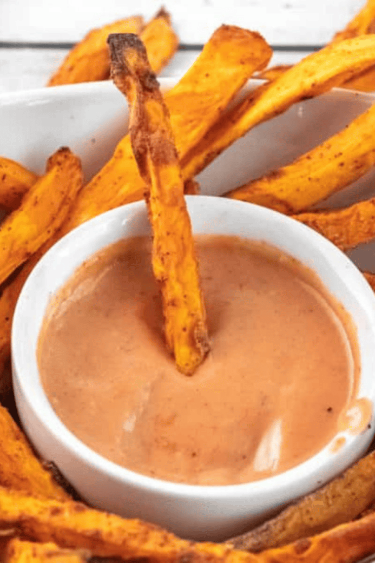 Small bowl of creamy Sonic Groovy Sauce served as a dipping sauce for fries, chicken tenders, and snacks.