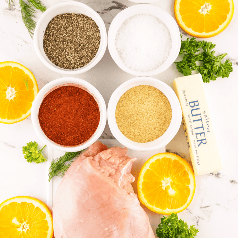 Ingredients needed for Zaxby&rsquo;s Fry Seasoning Recipe on kitchen table.