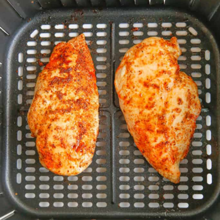Finished seasoning blend sprinkled over cooked food serving