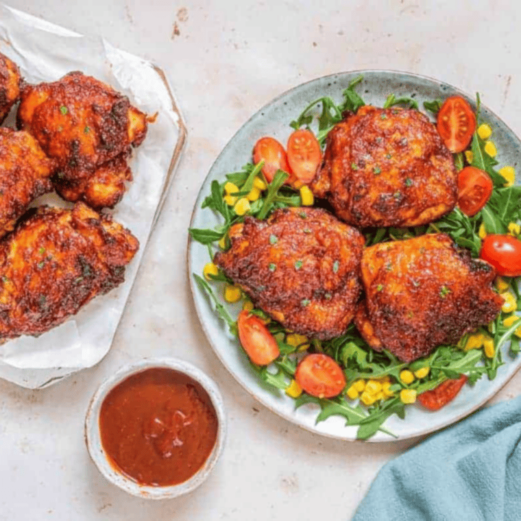 Smoky chipotle BBQ dipping sauce recipe served with golden chicken nuggets