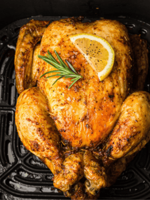 Homemade Montreal chicken seasoning blend in a small bowl with herbs and spices.