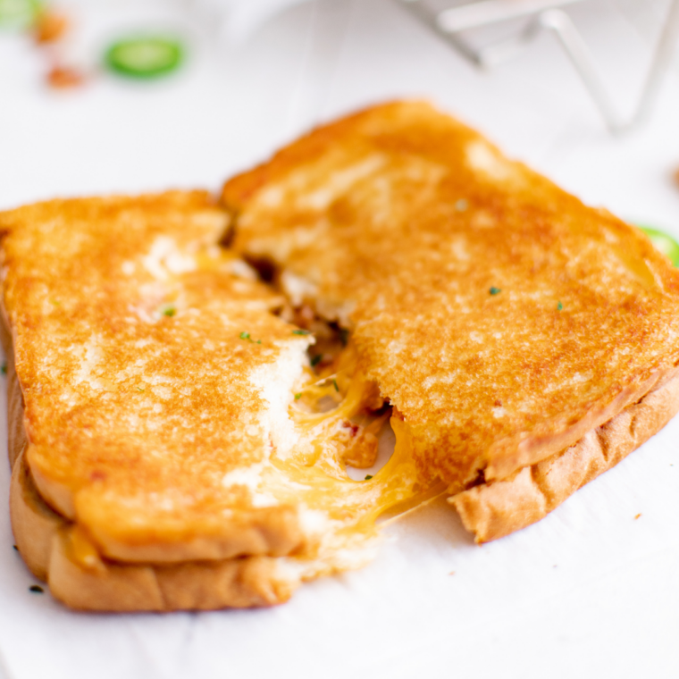 Ninja Crispi cheese toastie with melted cheddar and crispy bread