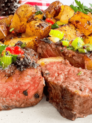 10 easy steak marinades in small bowls, ready for grilling or pan-searing