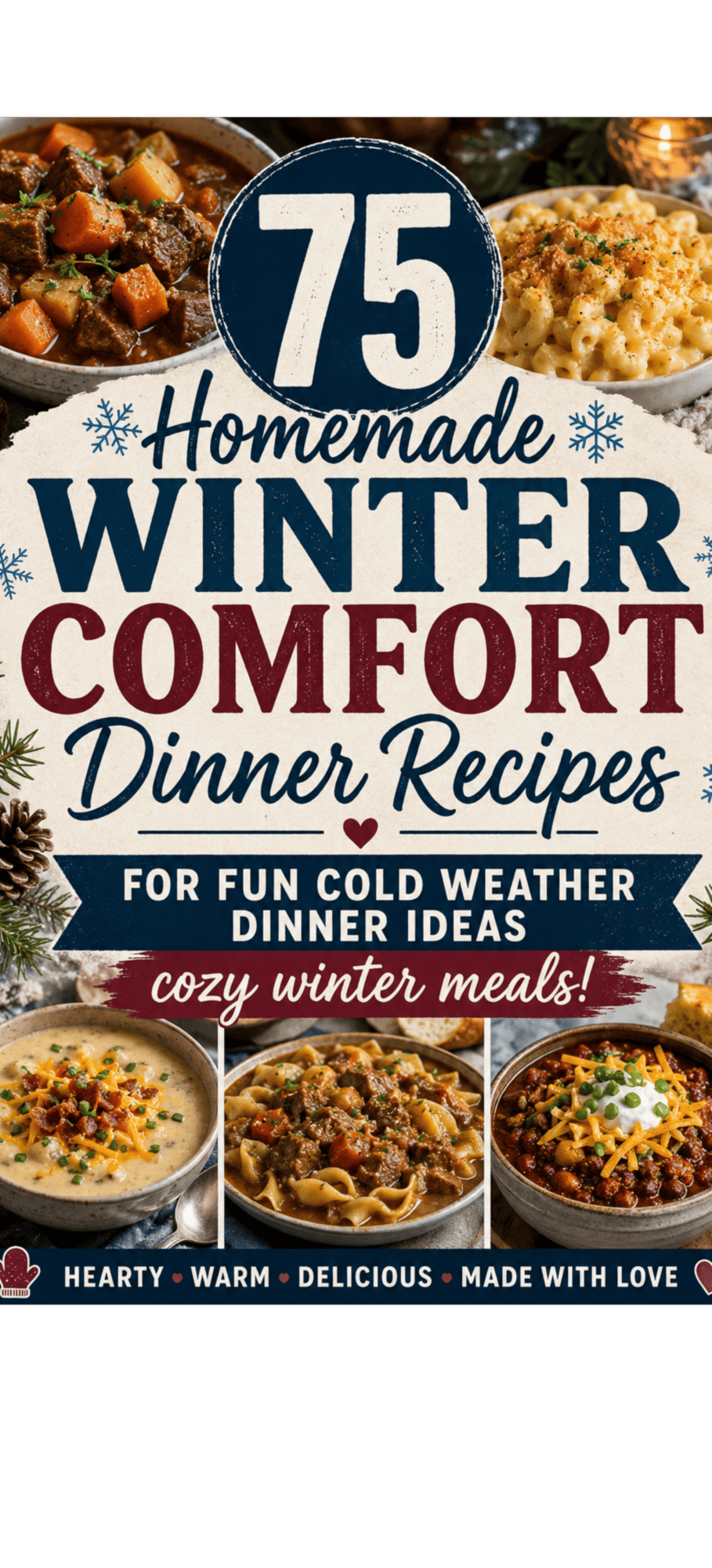 75 Homemade Winter Comfort Dinner Recipes for Fun Cold Weather Dinner Ideas (cozy winter meals!)