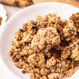 This air fryer peanut butter granola is crunchy, naturally sweetened, and ready in 15 minutes. An easy, healthy recipe with no oven required!
