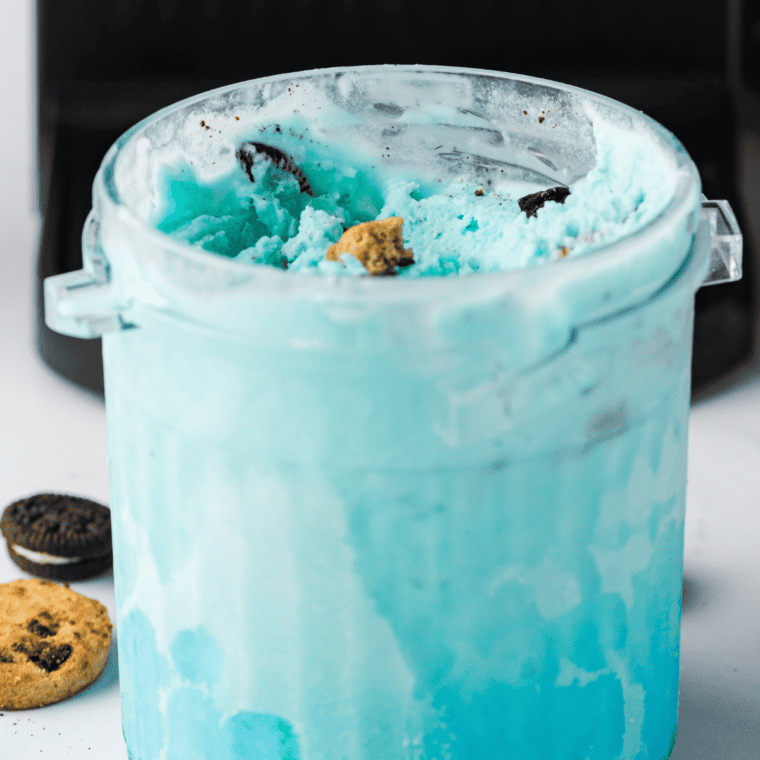 Re-spinning crumbly cotton candy ice cream into a smooth, creamy texture