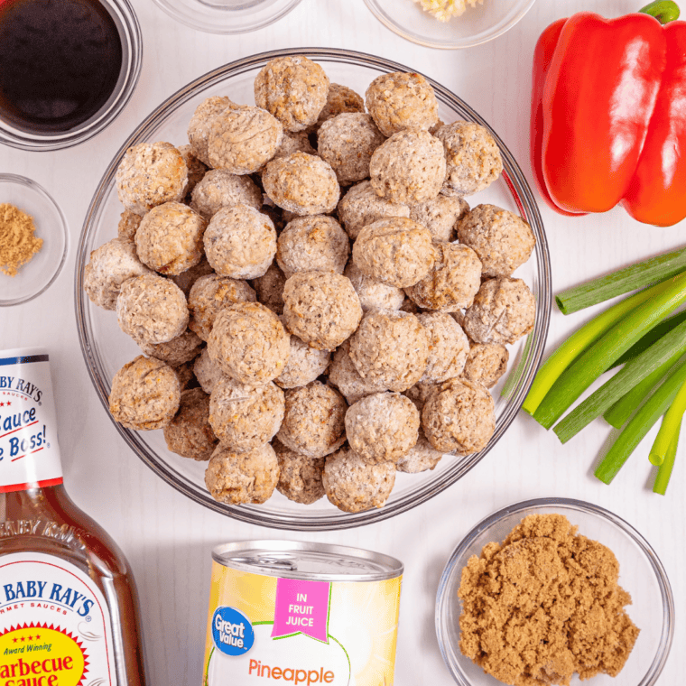 Ingredients for copycat Hawaiian marinade including pineapple juice, soy sauce, brown sugar, ginger and garlic