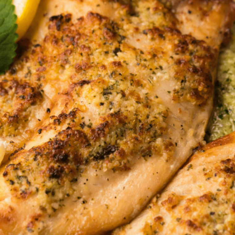 Copycat Lawry's Seasoned Salt sprinkled on Tilapia fish.