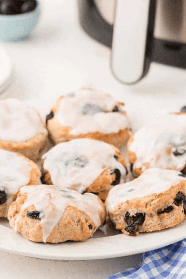 panera blueberry scones recipe eight golden wedges glazed on wire rack