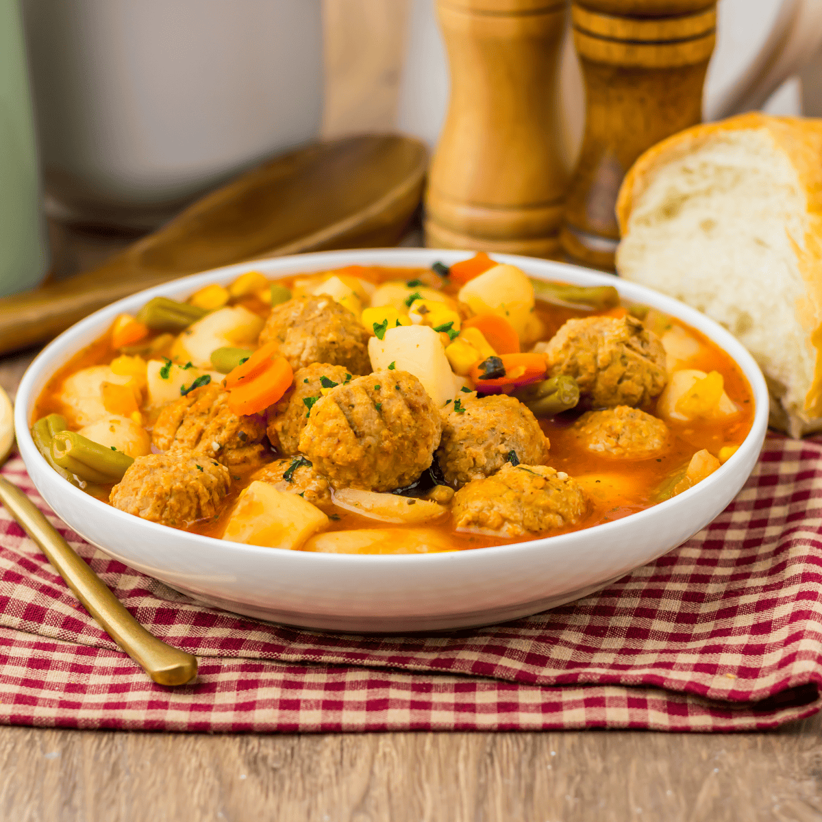 Easy Slow Cooker Meatball Vegetable Soup