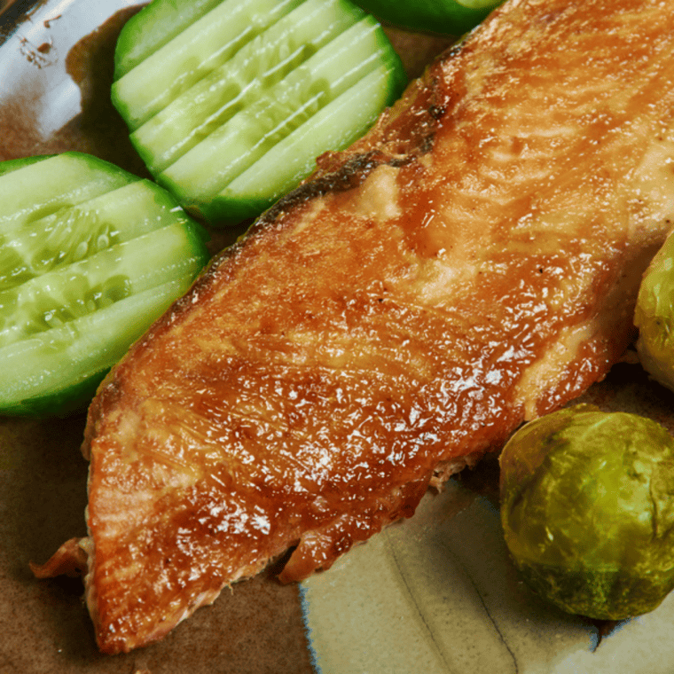 Maple Dijon — Maple Dijon salmon marinade being whisked in a glass dish