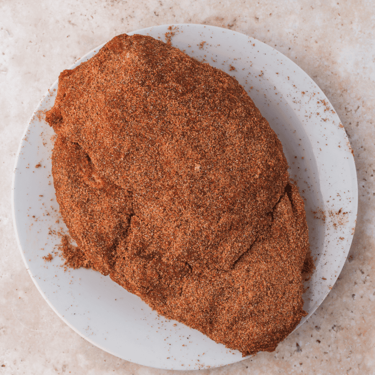 Finished al pastor seasoning mix in a spice jar, ready to season one pound of pork or chicken