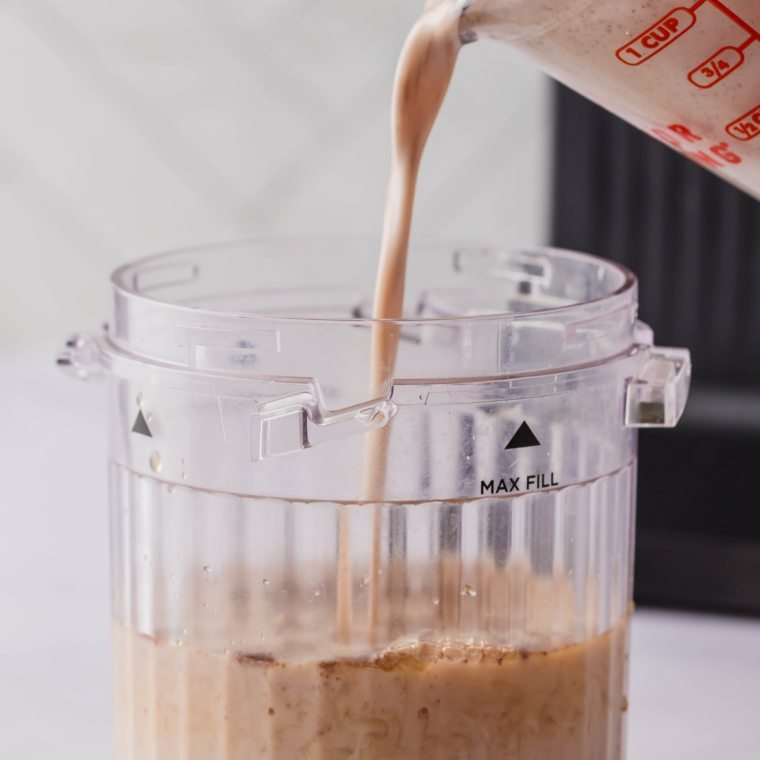 Frozen coffee base after spinning on the Creamiccino setting in the Ninja Creami.