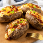 Air Fryer Twice Baked Potatoes — Extra Crispy Skins