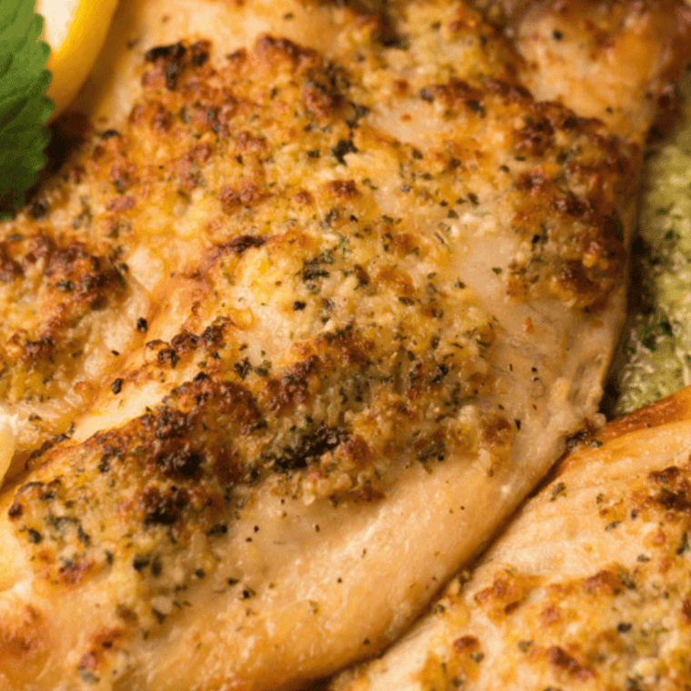 Cooked white fish fillet seasoned with smoky woodfired garlic blend