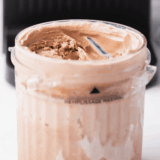 Copycat Wendy's Frosty-ccino blended in a Ninja Creami pint container