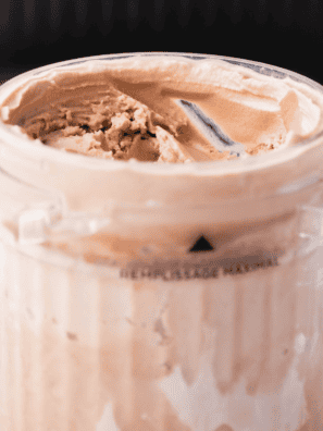 Copycat Wendy's Frosty-ccino blended in a Ninja Creami pint container