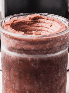 Fine-grained Ninja Creami Italian ice fresh out of the pint after re-spinning