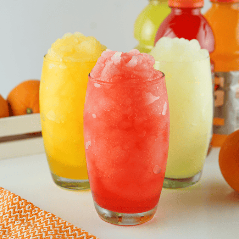 Ninja Slushi frozen dirty orange soda topped with cream