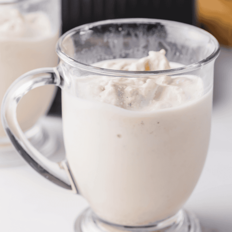 Finished pumpkin pie Blizzard topped with whipped cream and a dusting of nutmeg
