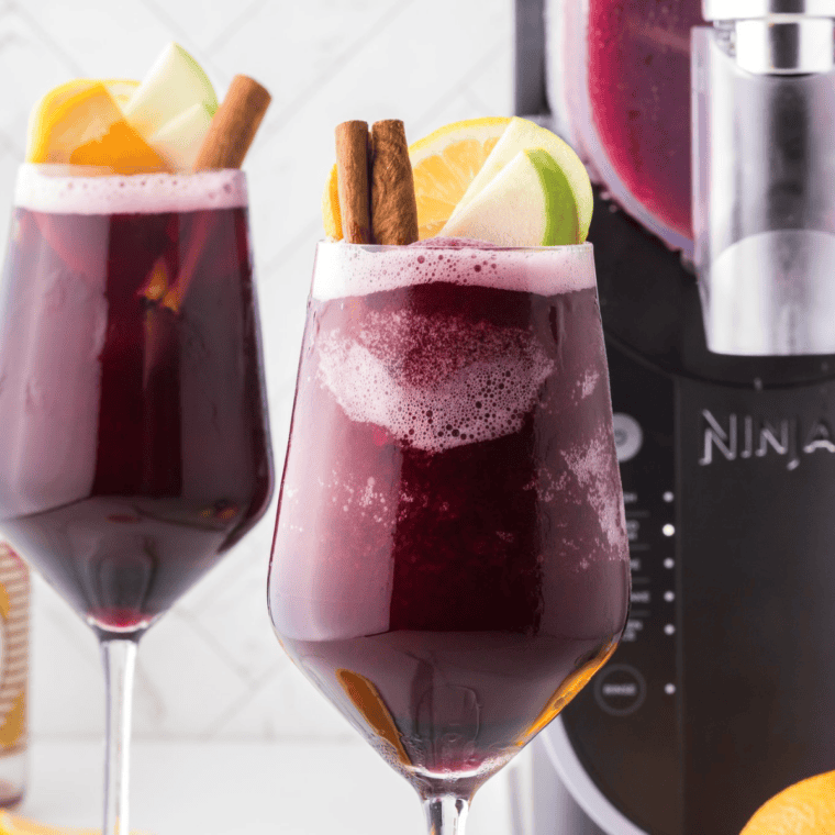 Frozen wine slush made in the Ninja Slushi