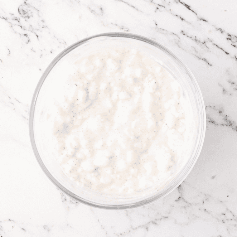 Cottage cheese, pumpkin purée and spices blended into a smooth orange base