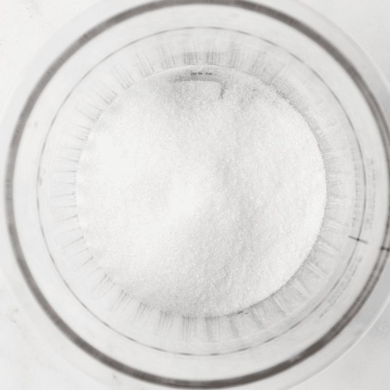 Allulose whisked into warm water until fully dissolved and clear